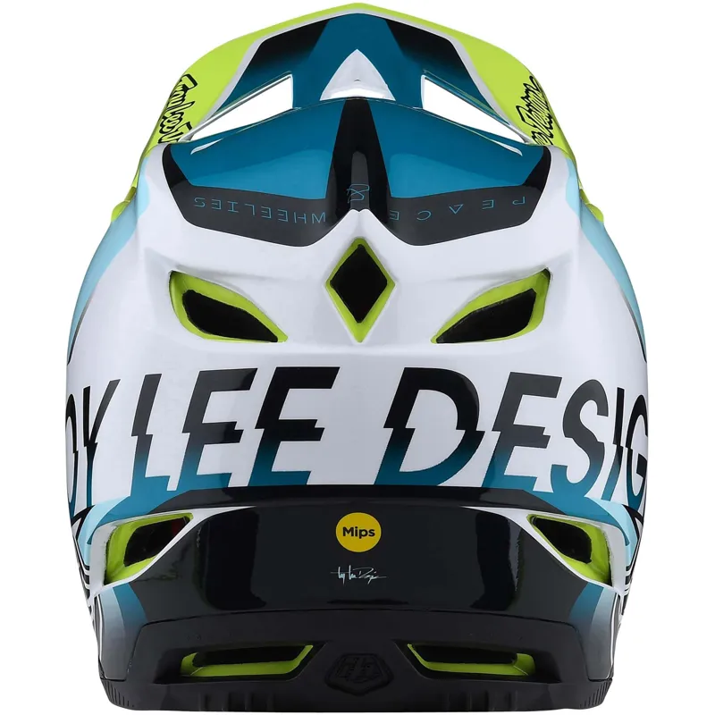 Troy Lee Designs D4 Composite Full Face MTB Helmet White/ Green-2